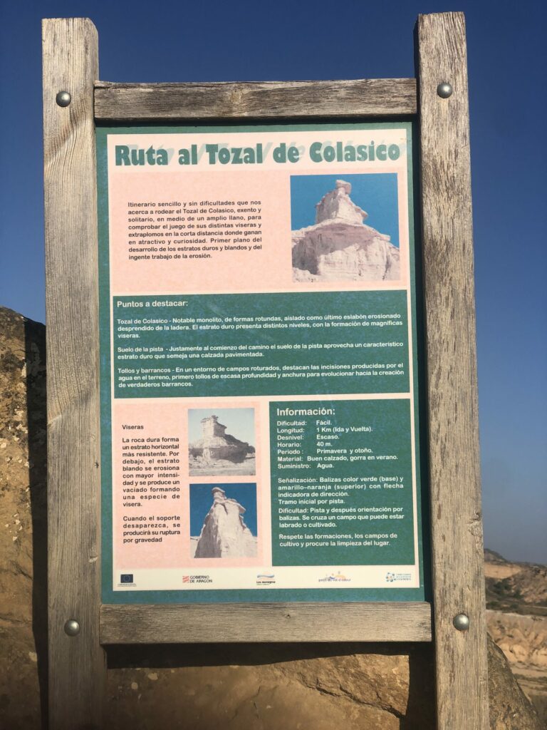 Panneau d'information de la balade du Tozal de Colasico
